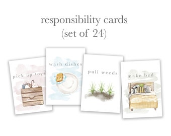 Responsibility Cards // Set of 24 // Routine, Rhythm, Affirmation