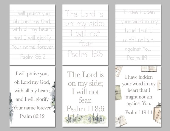 tracing worksheets i bible verses handwriting practice etsy