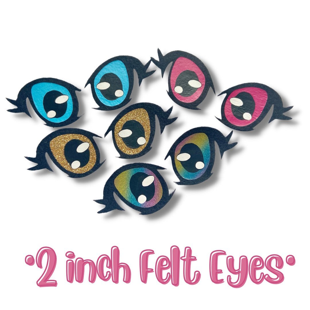 Rainbow Glitter Multicolor Felt Eye Packs Etsy