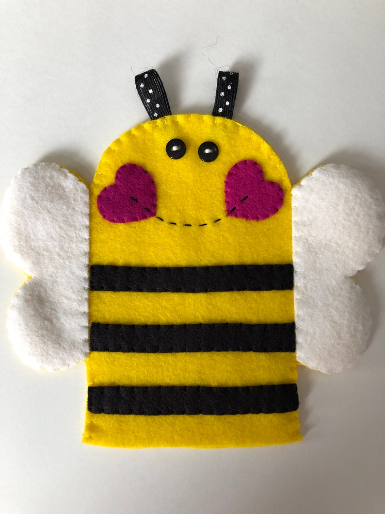 Elephant, Bumblebee & Butterfly Felt Hand Puppets, Hand Puppet, Felt Puppet, Children's Puppet, Animal Puppet, Insect PuppetMontessori Toy image 5