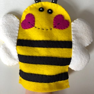 Elephant, Bumblebee & Butterfly Felt Hand Puppets, Hand Puppet, Felt Puppet, Children's Puppet, Animal Puppet, Insect PuppetMontessori Toy image 6