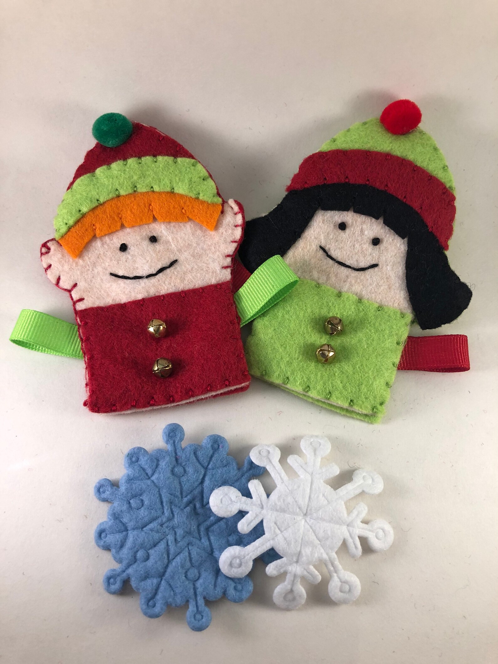 Christmas Finger Puppets Santa Mrs Claus Winter Puppet Etsy