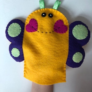 Elephant, Bumblebee & Butterfly Felt Hand Puppets, Hand Puppet, Felt Puppet, Children's Puppet, Animal Puppet, Insect PuppetMontessori Toy image 8