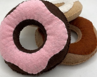 Felt Play Donuts, Play Food, Felt Donuts, Felt Food, Montessori Toy, Play Kitchen, Felt Food For Kids, Pretend Play, Tea Party,Felt Food Toy