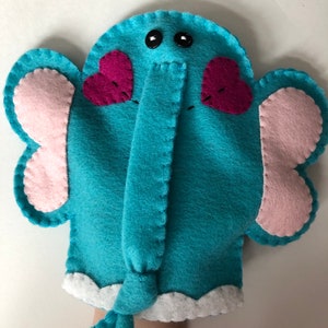 Elephant, Bumblebee & Butterfly Felt Hand Puppets, Hand Puppet, Felt Puppet, Children's Puppet, Animal Puppet, Insect PuppetMontessori Toy image 3