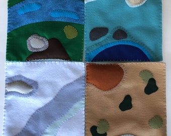 Felt Animal Play Mat, Small World Play, Open Ended Play, Montessori Toy, Forest Mat, Jungle Mat, Arctic Mat, Ocean Mat, Imaginary Play