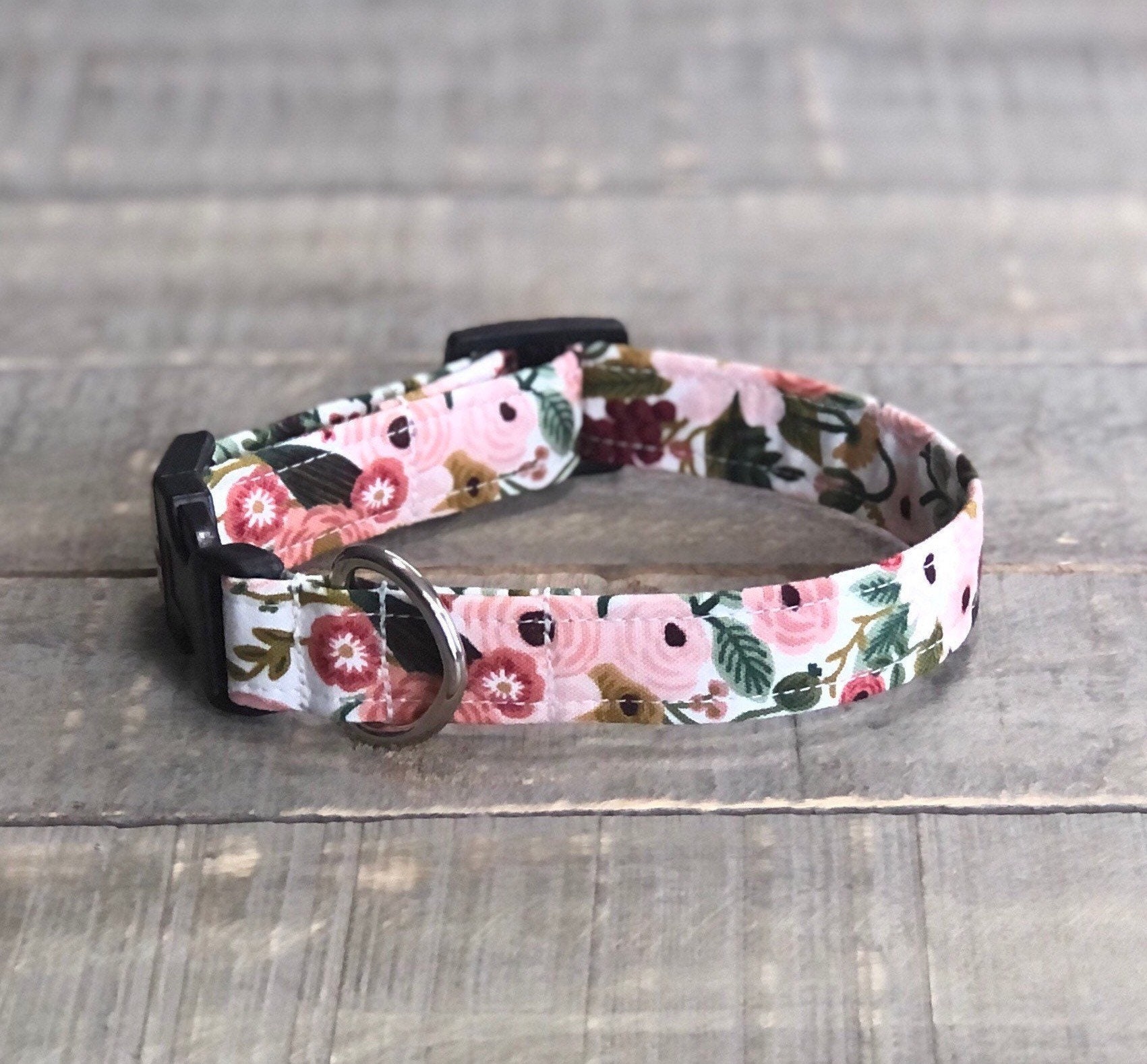 Floral Dog Collar Spring Dog Collar Pale Pink Burgundy Dog Collar Girl Dog Collar Dog Collar Flower Dog Collar Paper Rifle Co. Etsy