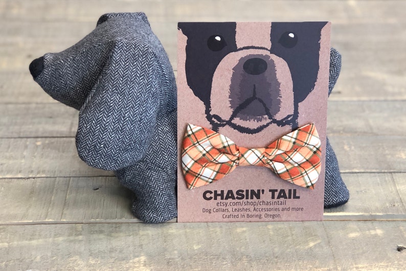 Karierte Hund Fliege Herbst Hund Fliege Orange grün Creme Etsy