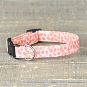 Peach Flower Dog Collar, Summer Dog Collar, Girl Dog Collar, Dog Collar, Flower Dog Collar, Peach