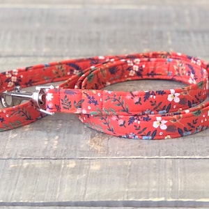 Floral Dog Leash, Red/Orange Floral Dog Leash, Girl Dog Leash, Spring Dog Leash, Dog Lead, Dog Leash, Rifle Paper Co.