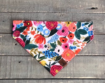 Floral Dog Bandana, Over the Collar Dog Bandana, Slip Through Dog Bandana, Dog Bandana, Rifle Paper Company, Rifle Paper Garden Party