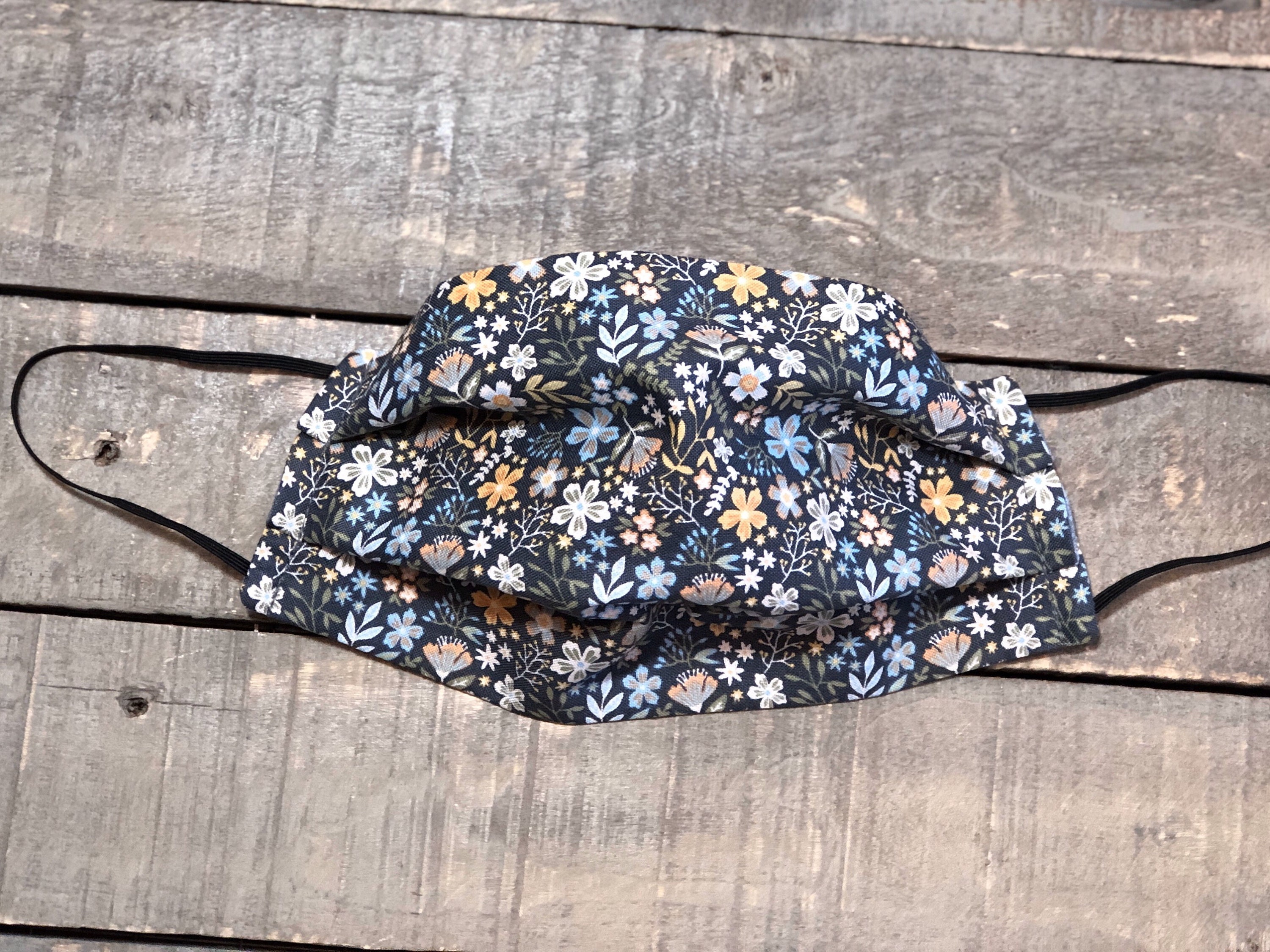 Face Mask, Designer Face Mask, Grey Floral Face Mask, Reusable Face M…
