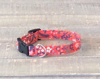 Floral Dog Collar, Red/Orange Dog Collar, Girl Dog Collar, Dog Collar, Flower Dog Collar, Rifle Paper Co.