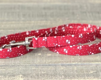 Red Floral Dog Leash, Flower Dog Leash, Girl Dog Leash, Summer Dog Leash, Dog Leash, Red Dog Leash, Dog Lead
