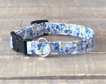 Floral Dog Collar, Summer Dog Collar, Floral Bouquet Dog Collar, Light Blue Dog Collar, Girl Dog Collar, Flower Dog Collar