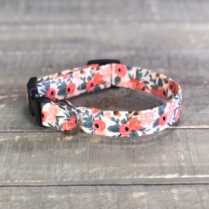 Floral Dog Collar, Spring Dog Collar, Peach Dog Collar, Girl Dog Collar, Dog Collar, Flower Dog Collar