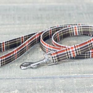 Plaid Dog Leash, Brown, Burnt Orange, Moss Green, Plaid Dog Leash, Dog Leash, Dog Lead, Tartan Dog Leash