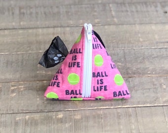 Dog Poop Bag Dispenser, Poop Bag Pouch, Ball is Life Dog Poop Bag Holder, Poop Bag holder, Dog Poop Bags, Ball is Life, Pink, Girl Dog