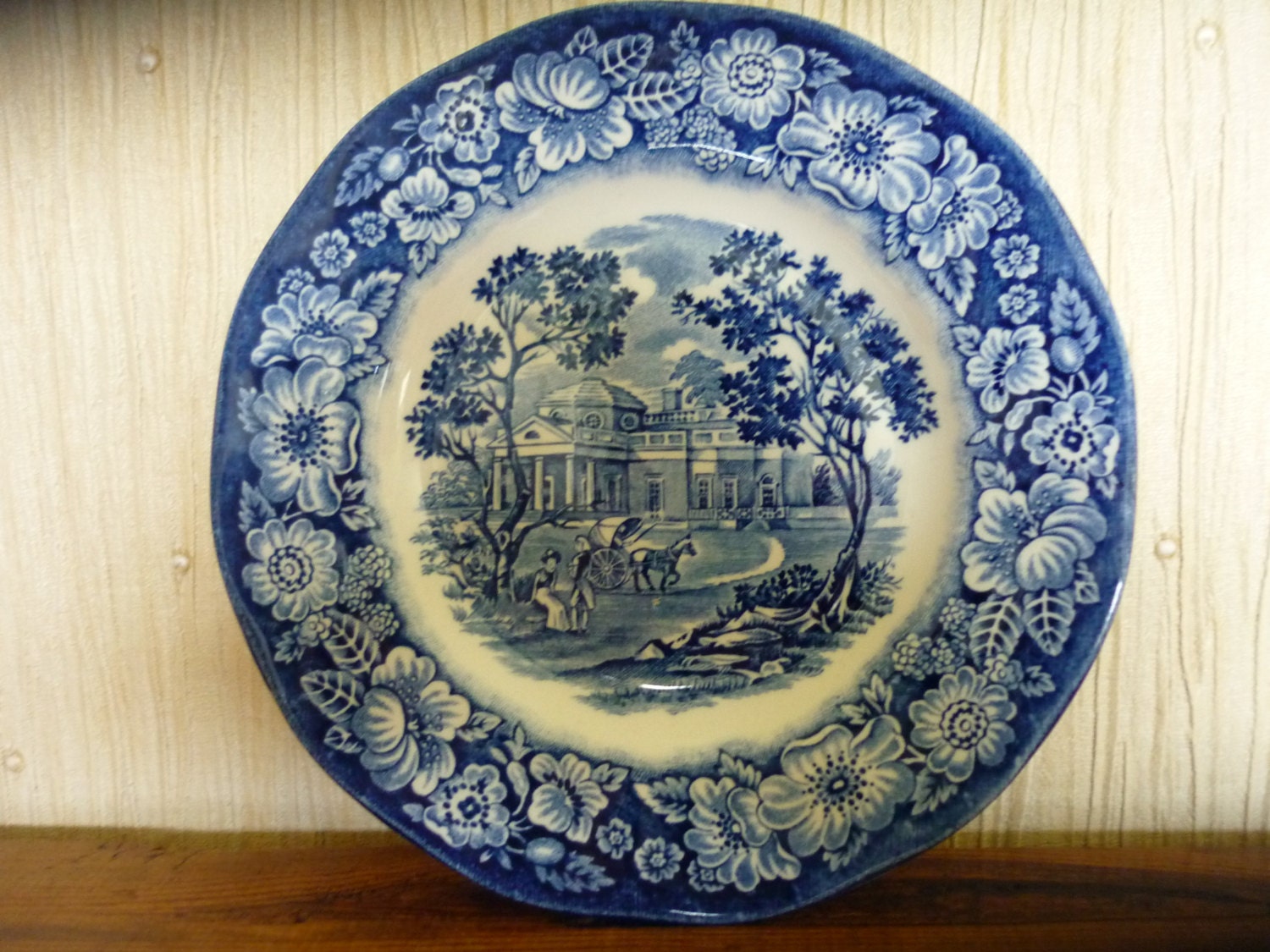 Vintage Liberty Blue dinnerware 1970's five Side Plates. Etsy