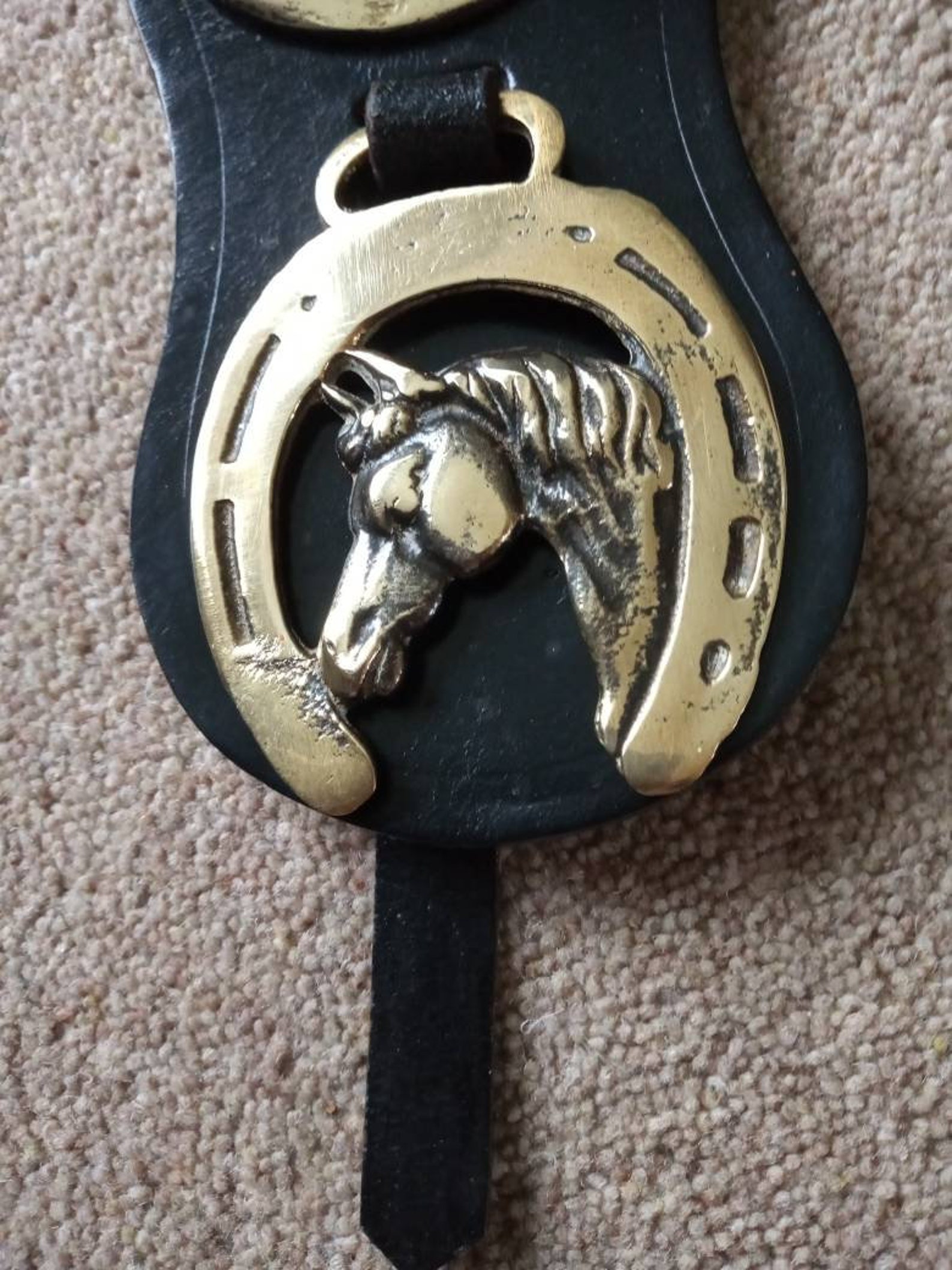 Vintage set of 6 Horse Brasses. English Leather Martingale Etsy