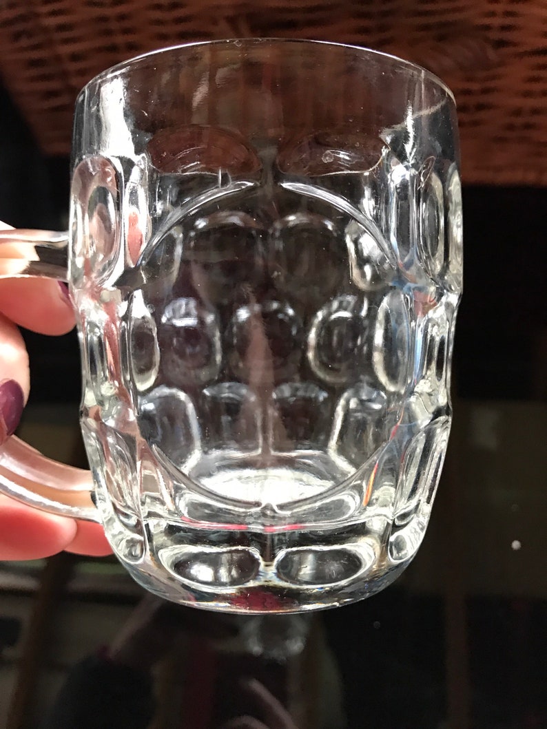 A selection of Dimple Half Pint Glasses. Beer Handled Glass | Etsy