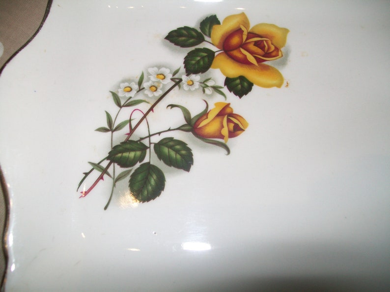 Pink flowers Regal 10 Selection of Vintage Old Foley James Kent sandwich plates trays Yellow rose Sold seperately