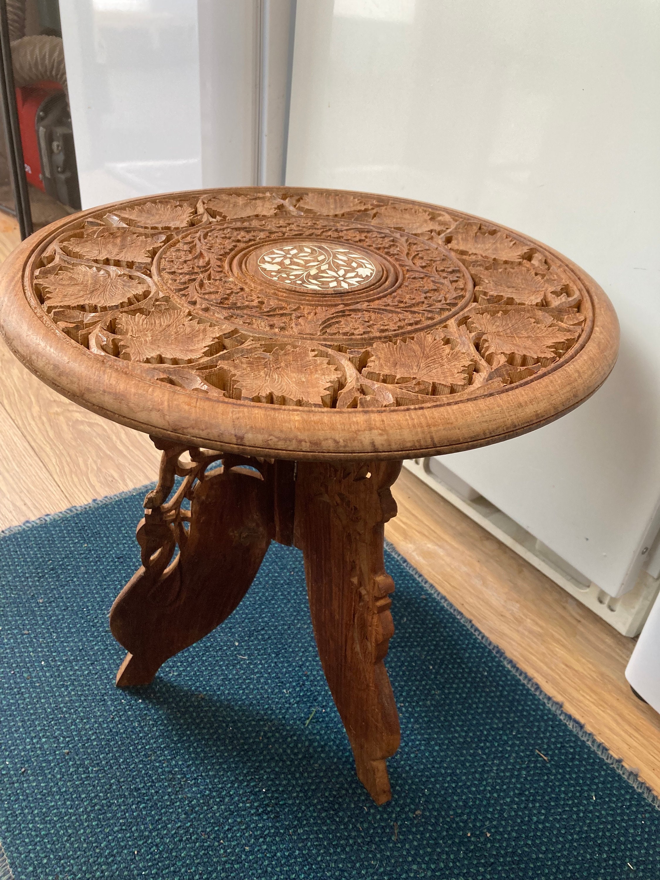 Hand carved indian side table online