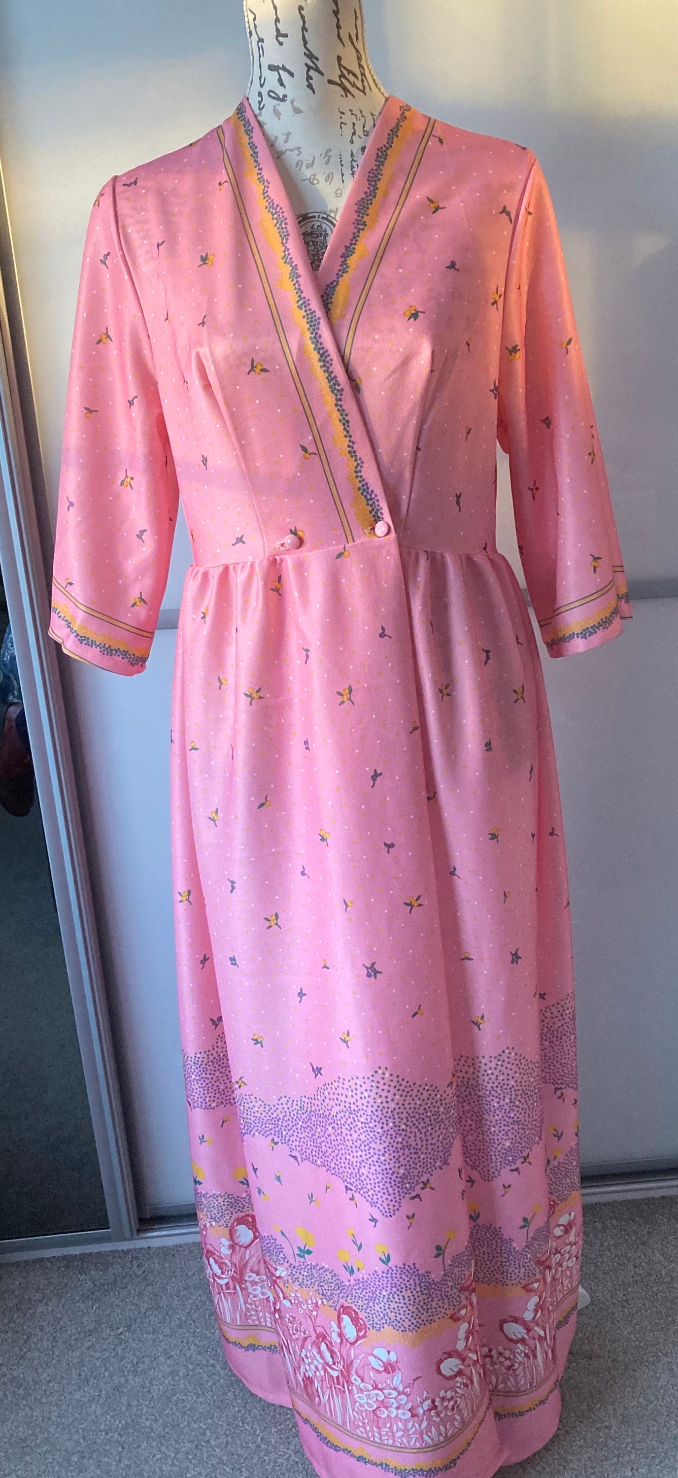 Vintage Ladies Dressing Gown Housecoat. Full Length Dressing Etsy UK