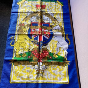 Royal wedding tea towel. William and Catherine. 29 April 2011.  British Royal Family Prince William, princess Kate. Royal marriage
