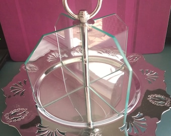 25% PRICE REDUCTION Vintage Cake Stand, Divided Sandwich Serving Stand, Cake Stand, Sandwich Tray. Celtic Plate Made in England.