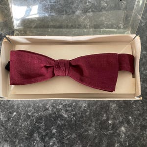 Vintage Acko bow tie. Burgundy Adjustable Retro tie Formal, prom, wedding