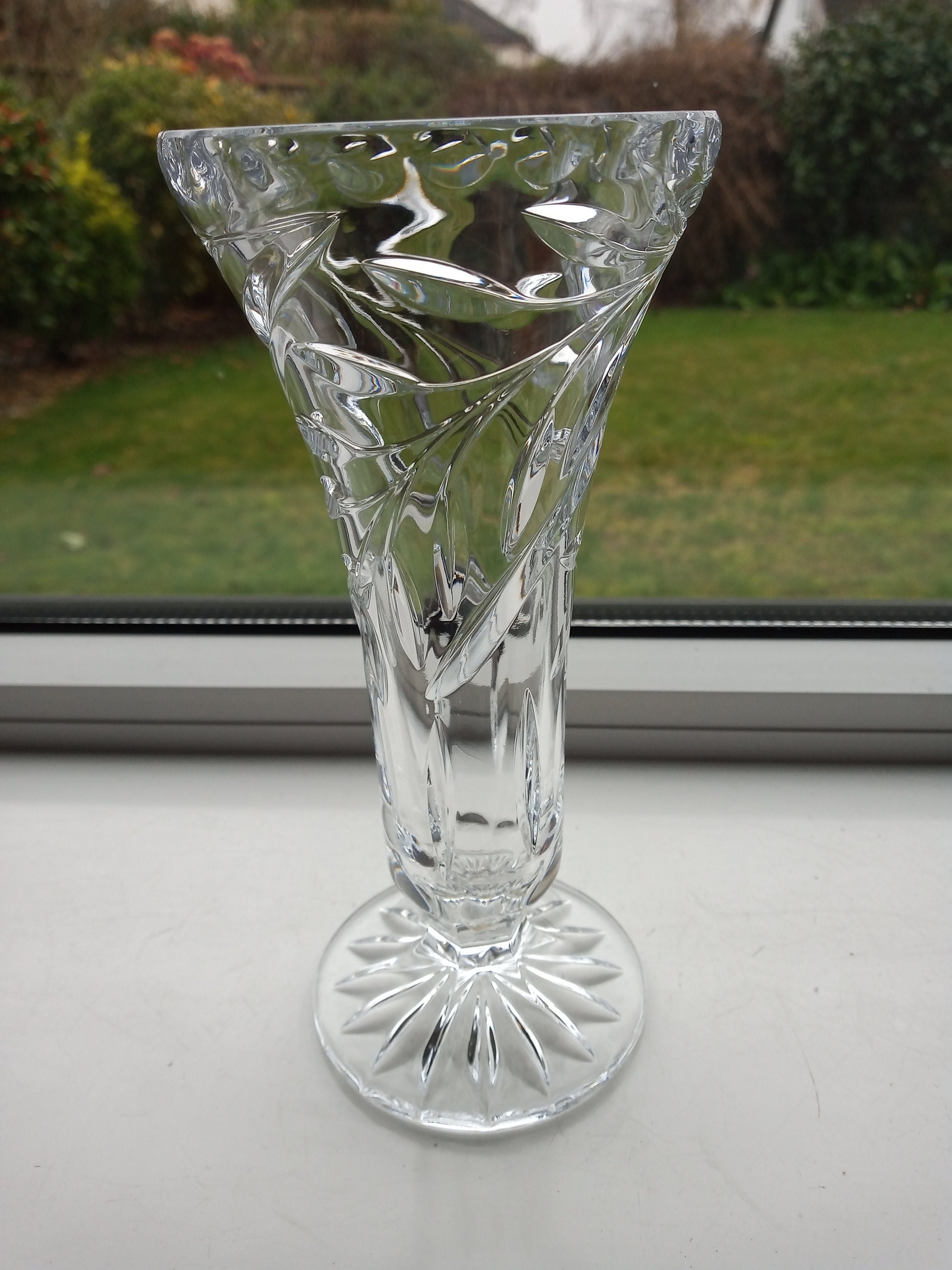 Vintage Cut Crystal Vases. Flared Footed Bud Vases Posy Vase Etsy
