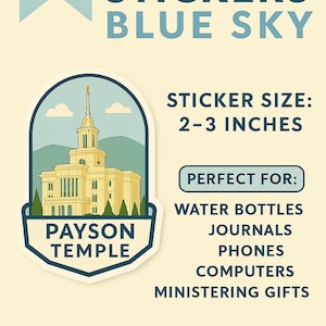 29 Utah Tempel Aufkleber - Blue Sky Edition | LDS Tempel Aufkleber | Missionars Geschenk | YW YM Lager | Jugend Handouts | Zeitschrift