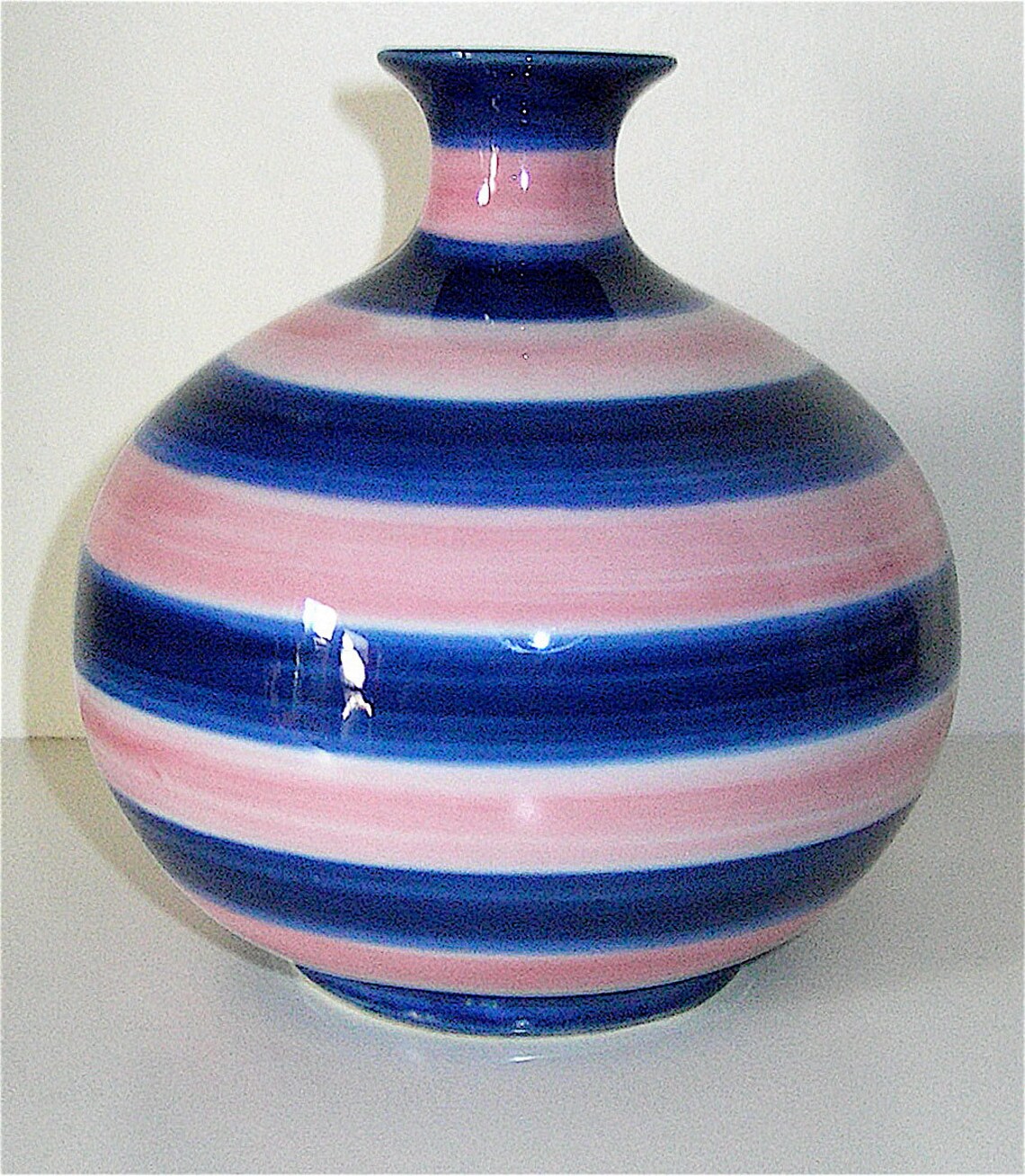 Vases/set of Three Small Mid Century Hand Painted/ Stripe Etsy