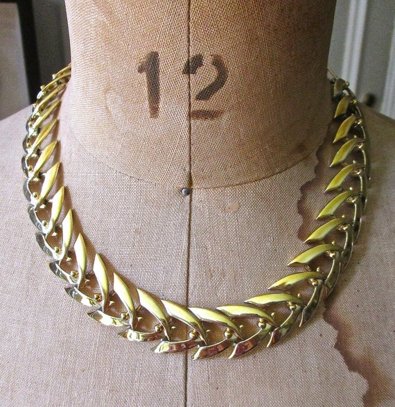 1950s Coro Gold Toned Modernist Necklace