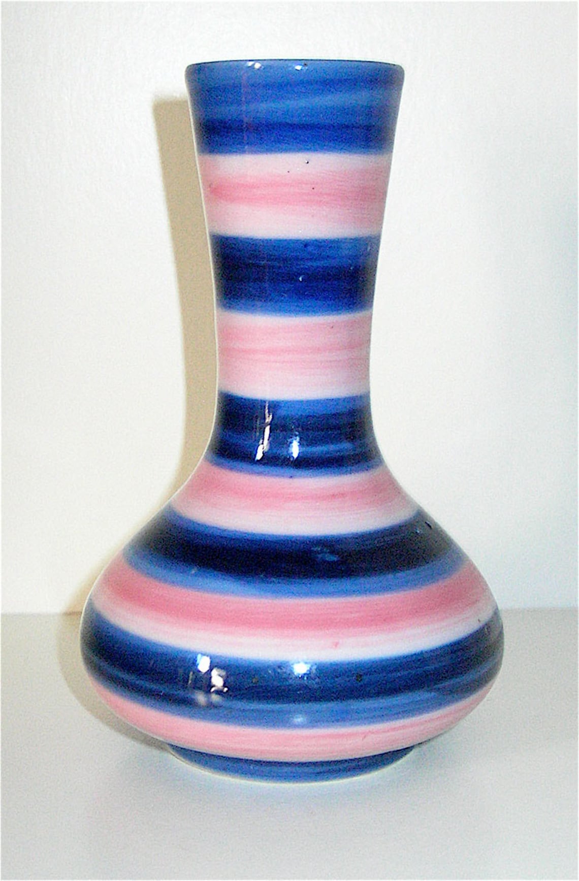 Vases/set of Three Small Mid Century Hand Painted/ Stripe Etsy