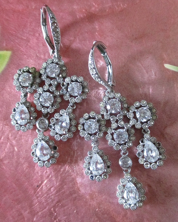 Vintage Rhinestone Pierced Earrings