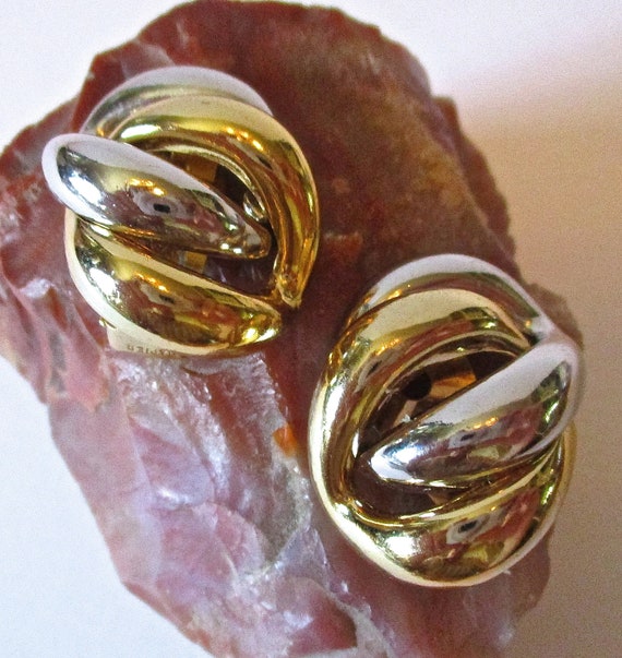 Gold and Siver Tone Napier Clip On Earings