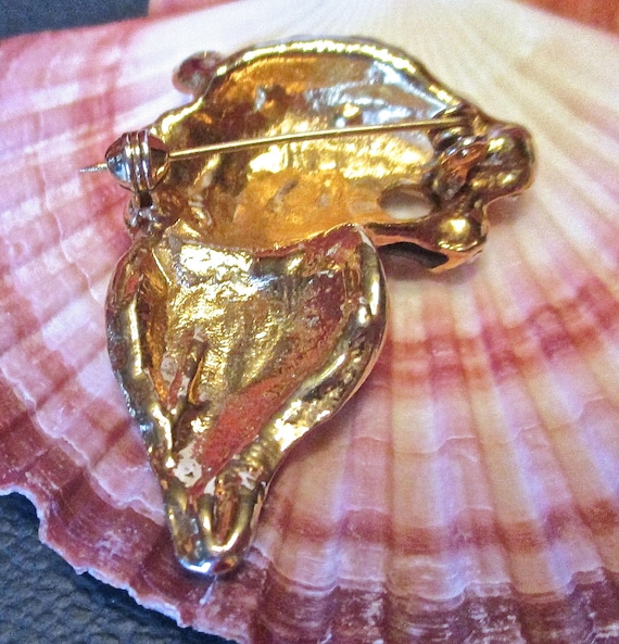 Stunning Vintage Rhinestone Black and White Ename… - image 2