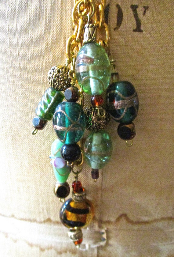 Vintage Murano Handblown Glass Beads on a Copper G