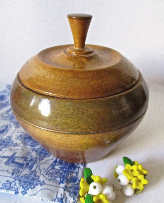 Vintage HandTurned European Wood Trinket Box