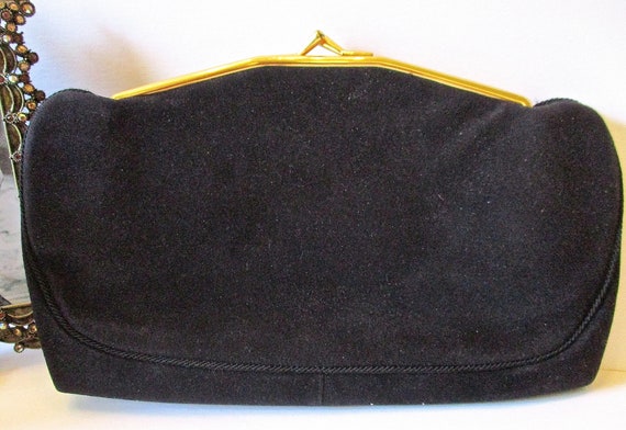 Coblentz Original Black Suede Evening Clutch Bag … - image 5