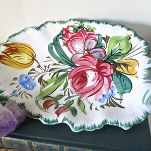 Vintage Hand Painted Italian Ceramic Catch All Tray
