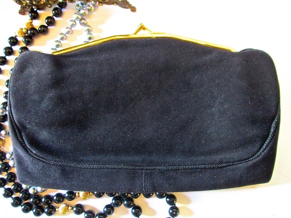 Coblentz Original Black Suede Evening Clutch Bag … - image 1