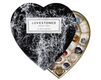 Lovestoned Crystal Heart Box - Hand Marbled Special Edition