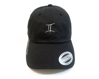 Gemini Embroidered Dad Hat - Gemini hat, zodiac baseball cap, zodiac dad hat, Gemini birthday gift, zodiac gift ideas, strapback hat