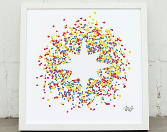 Marvel-ous Dots – Abstract Geek Captain Marvel Inspired Art Print - Dots Series Piece
