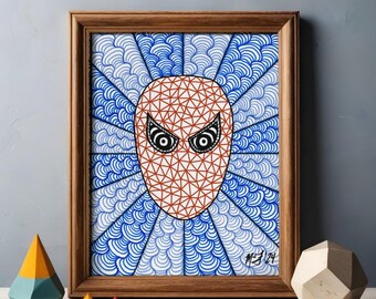 Spidey Sense – Zentangle Superhero Fan Art Print – Mesmerizing Spiderman Illustration