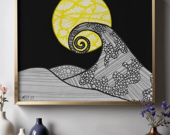 Zentangle Before Christmas – Nightmare Before Christmas Zentangle Wall Art - Heartwarming Scenes Series Piece