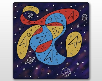 Flowing Federation – Zentangle Sci-Fi Vinyl Sticker – Colorful Star Trek Fan Art